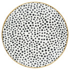 Tallerken Dot black w/gold