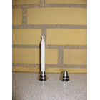 4 Lysestager i poleret aluminium