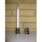 2 Lysestager i poleret aluminium